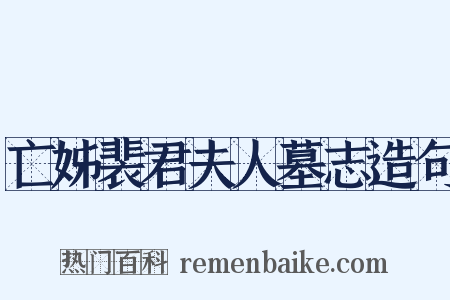 亡姊裴君夫人墓志造句是什么意思的图片